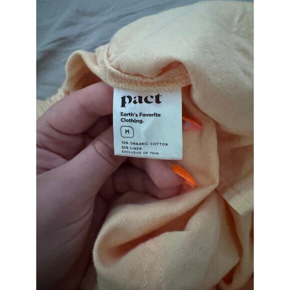 Pact Daffodil Rhea Tabbed Organic Cotton Butter Yellow Shorts Linen Medium - Picture 5 of 5